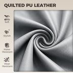 Grey quilted PU leather cushion surface with visible stitched pattern