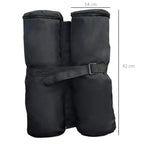 Pair of black heavy duty sandbag weights with wide strap and zipper top