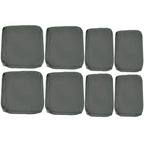 Deep grey polyester square seat cushion cover, outdoor replacement cover