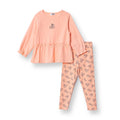 HelloBaby Winter Cherry Blouse-Leggings - Salmon