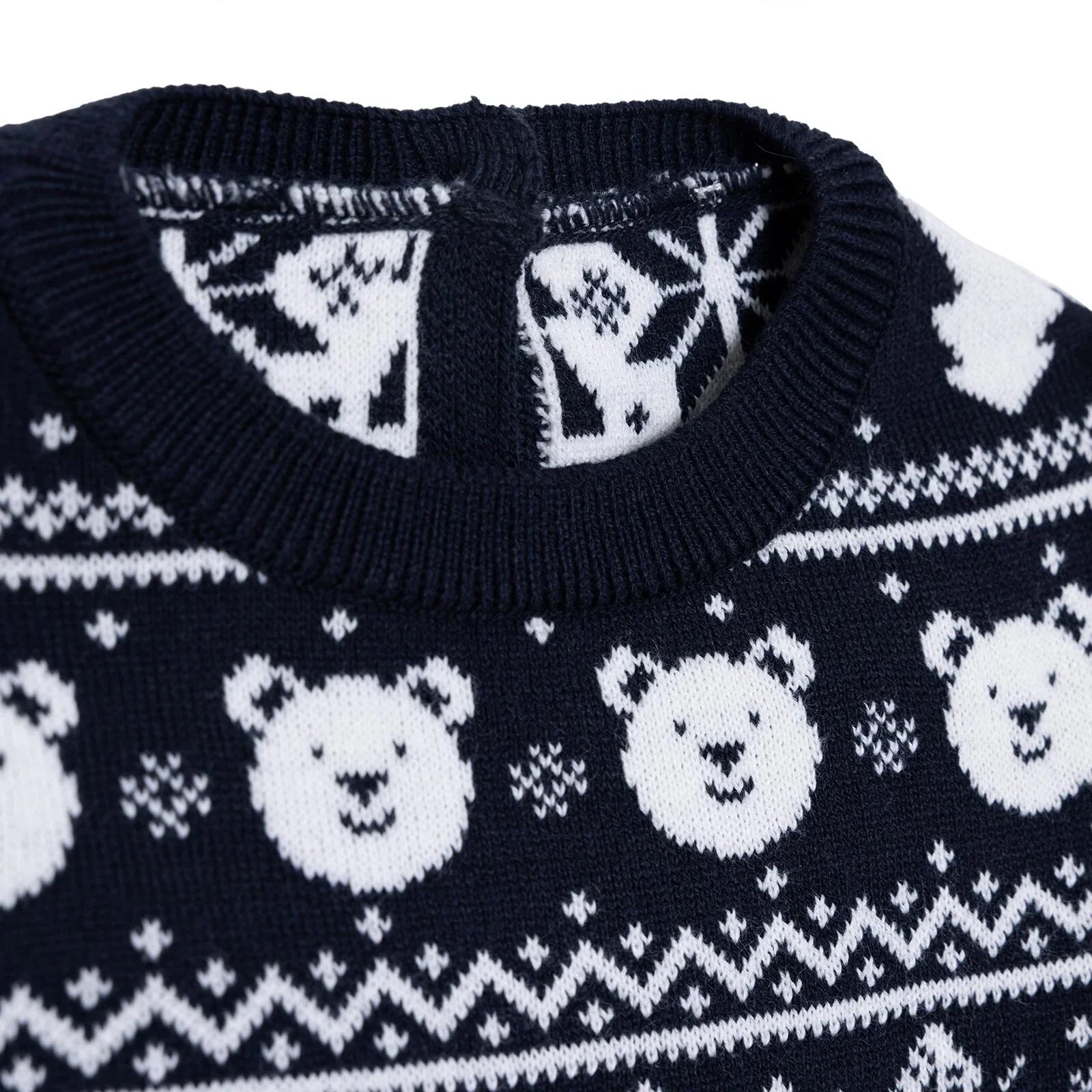 HelloBaby Christmas Baby Boy Snow Party Sweatshirt - Navy Blue