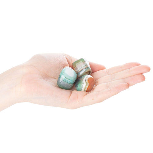 Agate Banded Green Medium Tumblestone 20-30mm