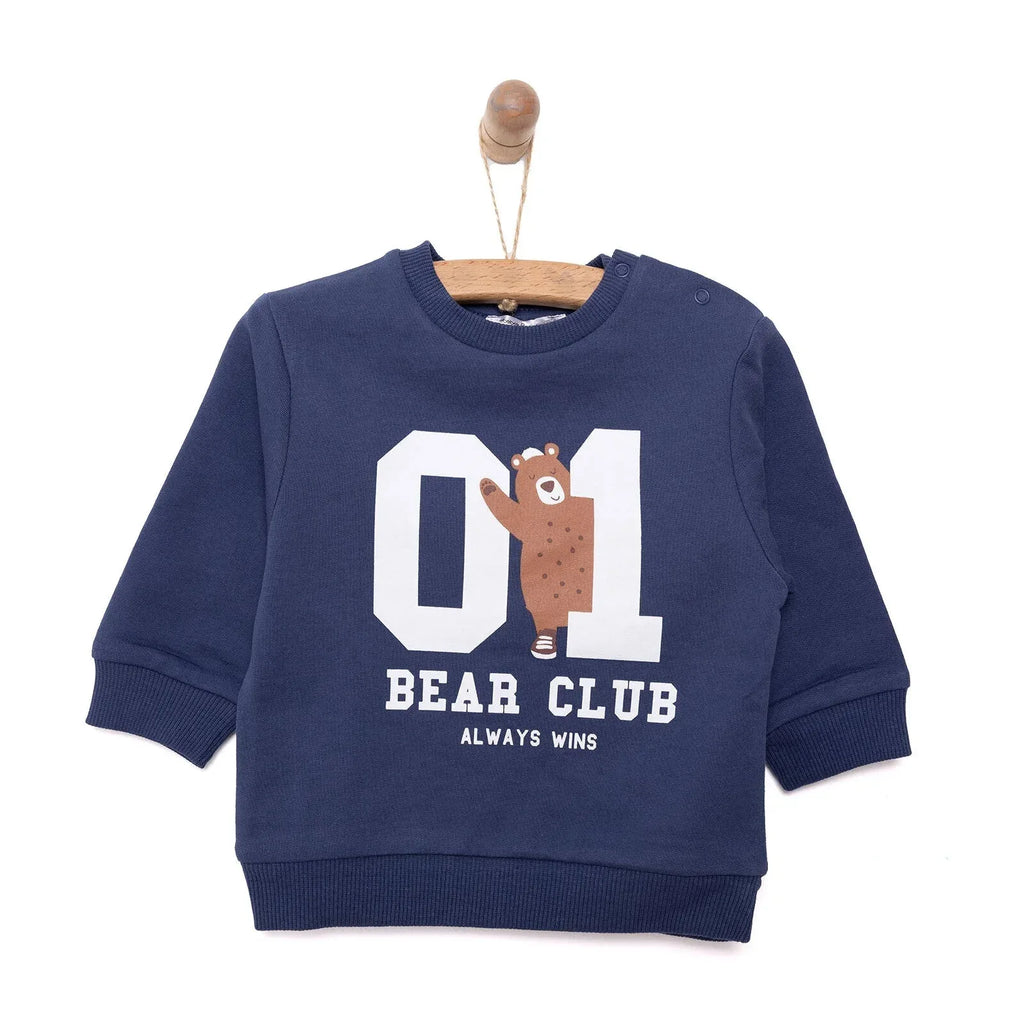 HelloBaby Basic Low Raised Lion Printed Sweatshirt - Navy Blue - Bobobiy