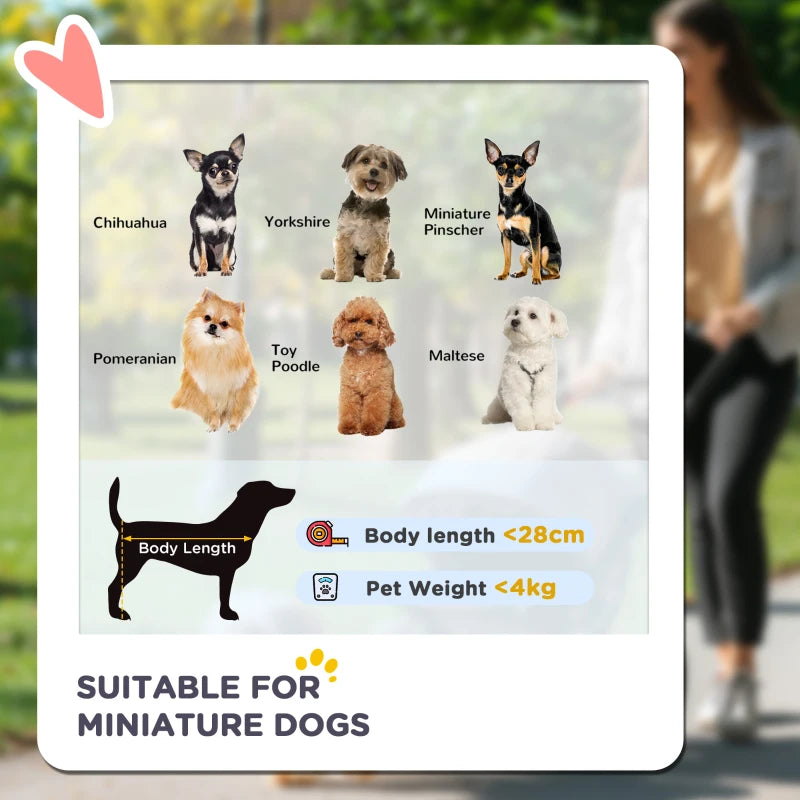 Black pet stroller for miniature dogs with mesh viewing window
