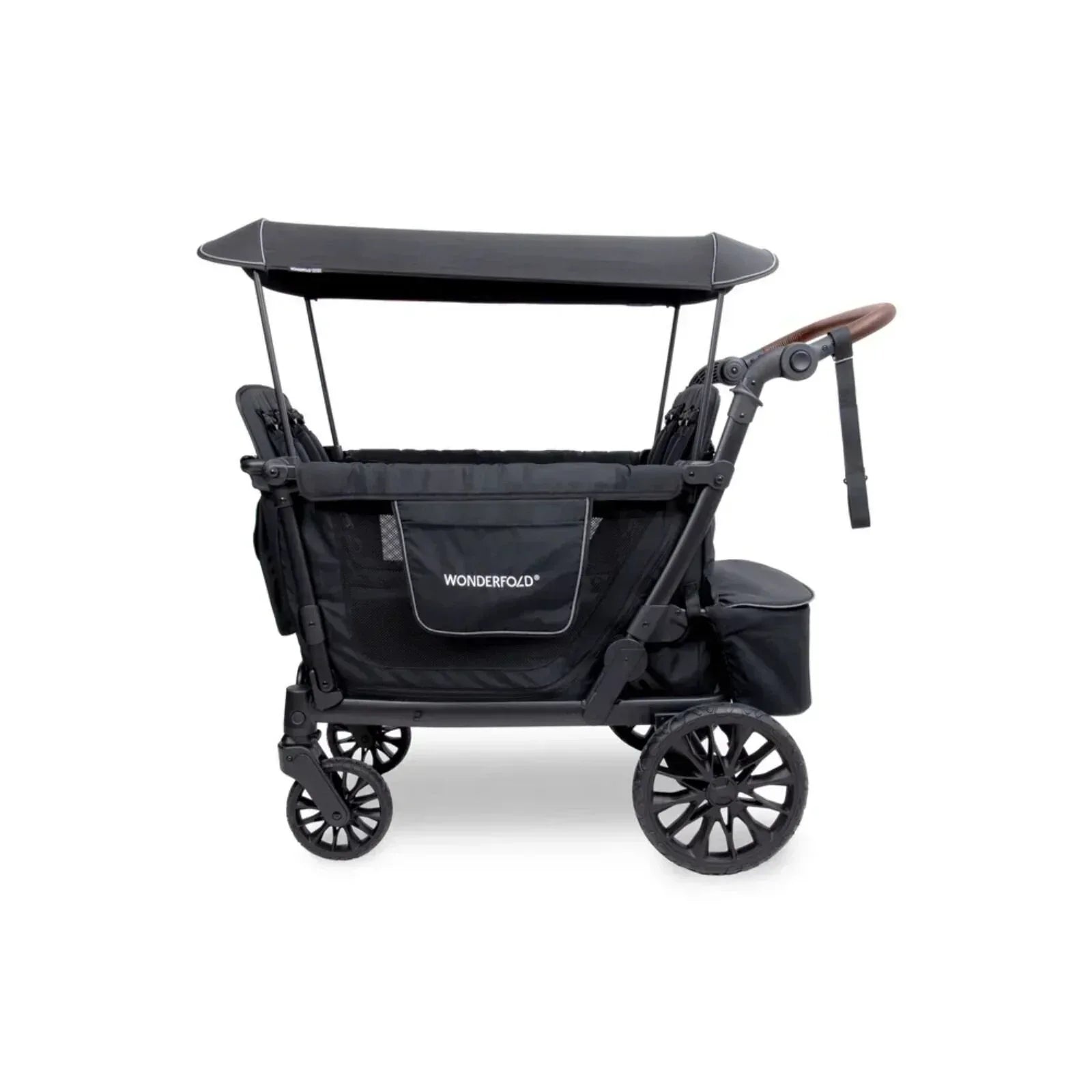 Wonderfold L4 Quad Stroller Wagon - Black - Bobobiy