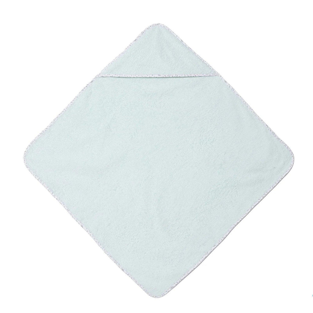 Baby bath towel square, light blue with rounded corner finish