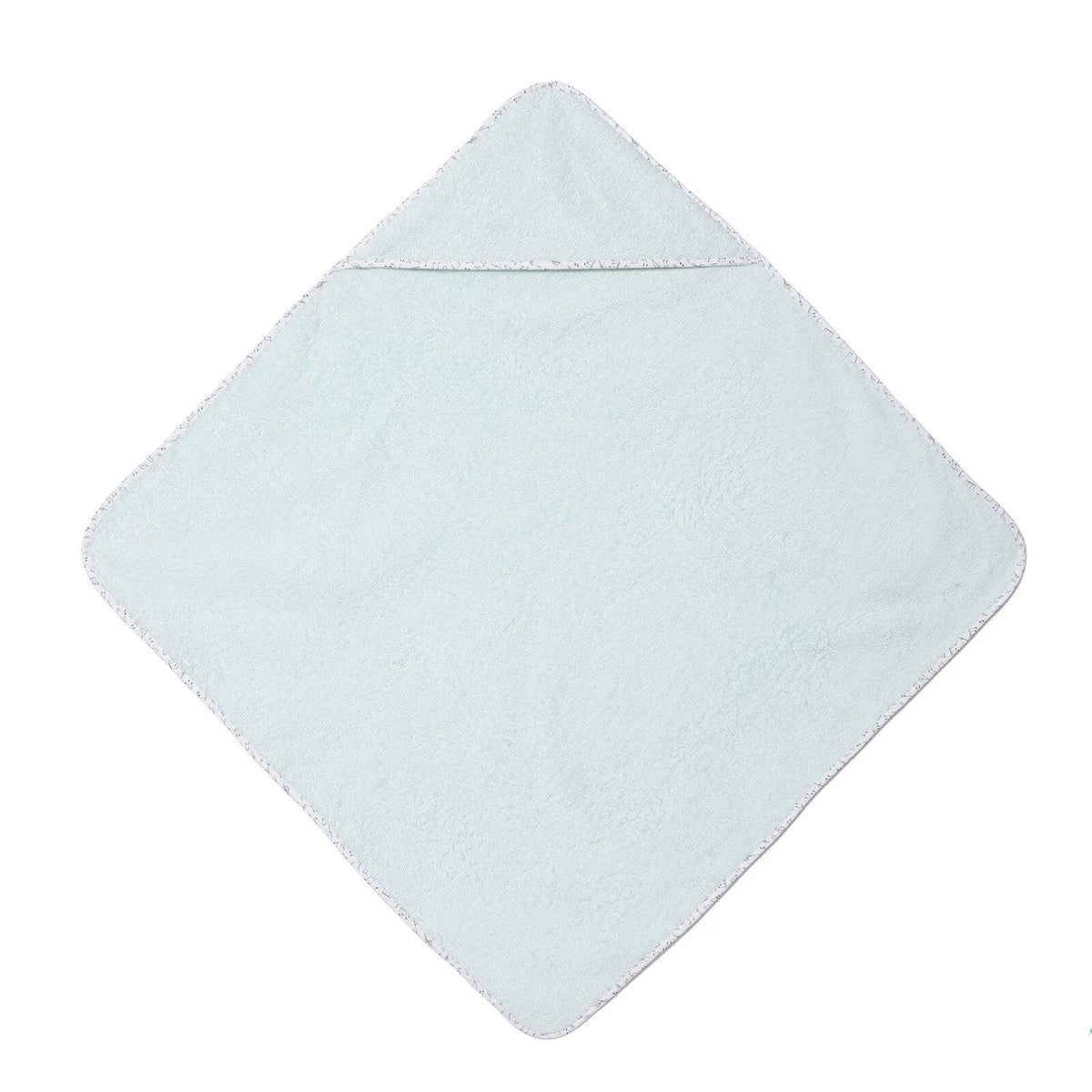 Baby bath towel square, light blue with rounded corner finish