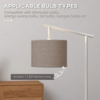 Floor lamp with grey drum shade and included LED filament bulb