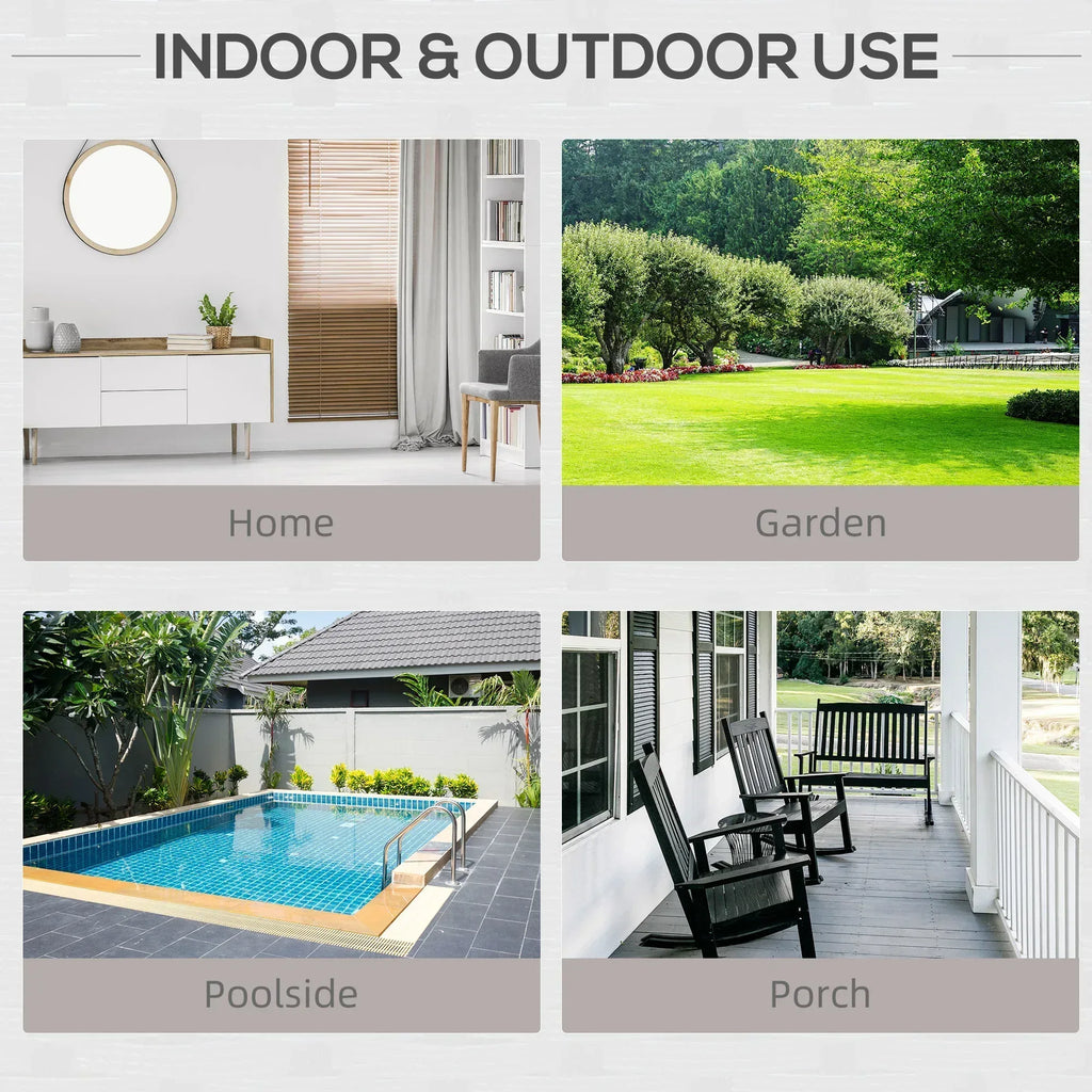 Rattan Garden Armchair 10cm Cushion Outdoor Single Chair with Steel Frame, Grey - Bobobiy