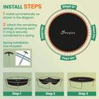 12ft trampoline replacement mat setup steps with included spring pull tool