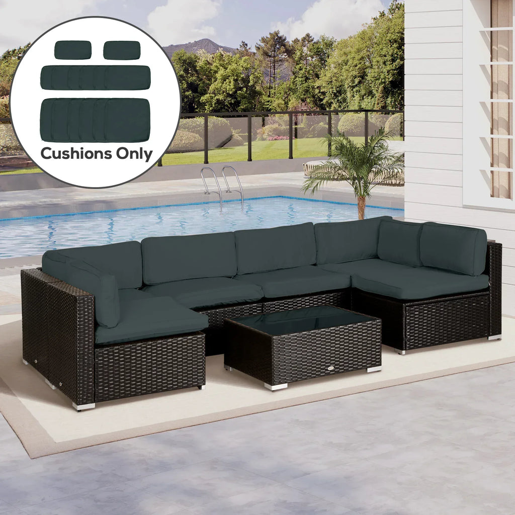 Garden Rattan Sofa Cushion Polyester Cover Replacement Outdoor- No Cushion Included, Dark Grey - Bobobiy
