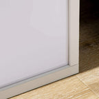 White floor lamp shelving unit base with open lower shelf and clean edges