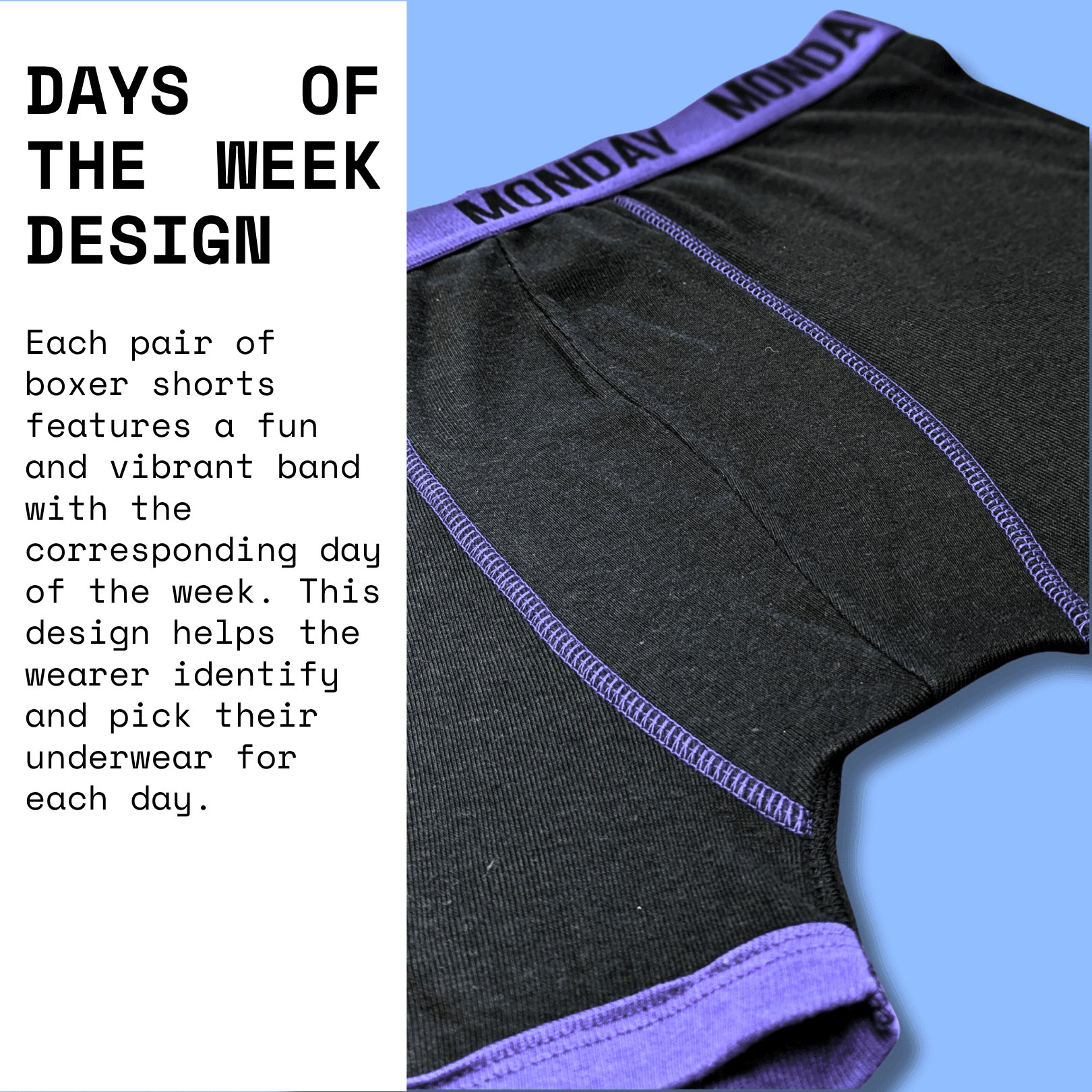 7 Pack Days Of The Week Comfort Fit Boxer Shorts Menswear, Small to XLarge