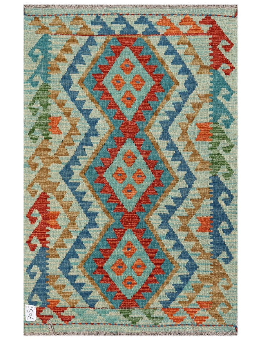 Maimana Afghanistan Kilim Rug - 128 x 83 cm - Handmade