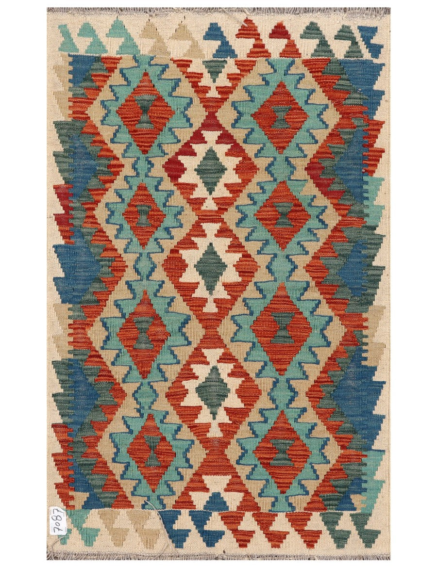 Maimana Afghanistan Kilim Rug - 127 x 79 cm - Handmade