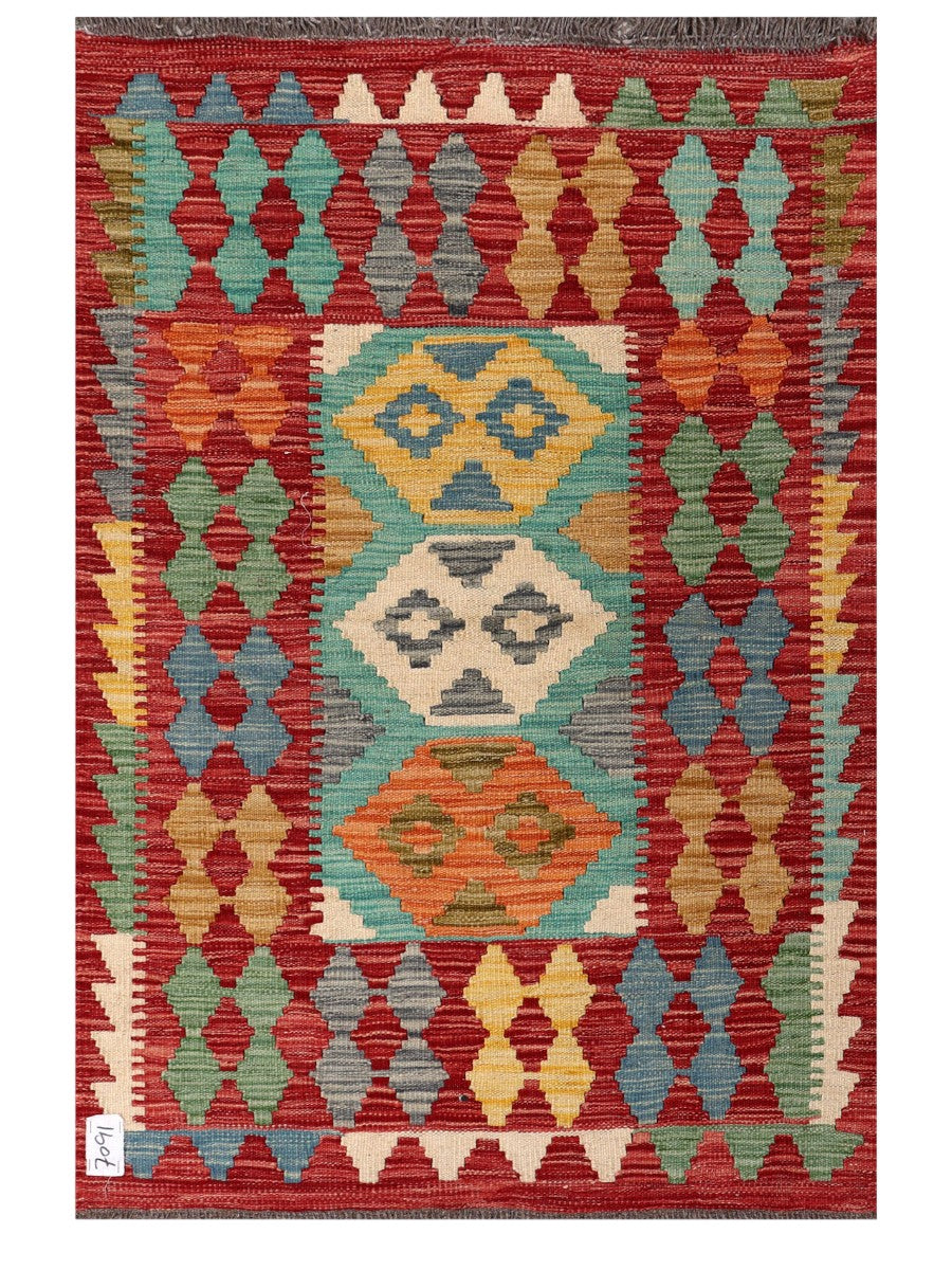 Maimana Afghanistan Kilim Rug - 123 x 82 cm - Handmade