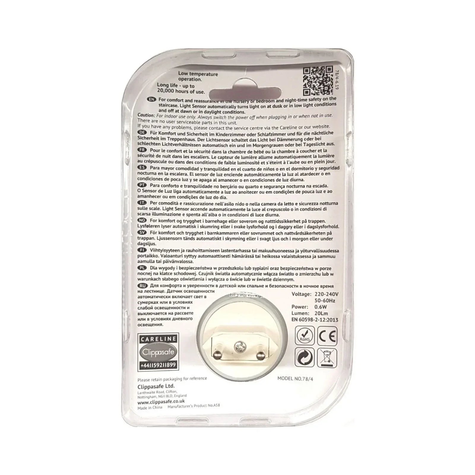 Clippasafe Nightlight with Sensor - Bobobiy