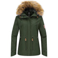 Womens Ski Jacket Waterproof Snowboarding Winter Coat Army Green XL Wantdo