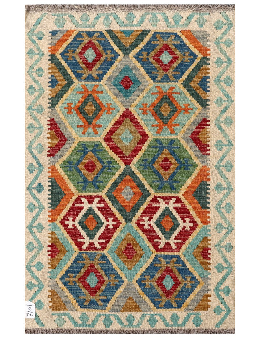 Maimana Afghanistan Kilim Rug - 122 x 78 cm - Handmade