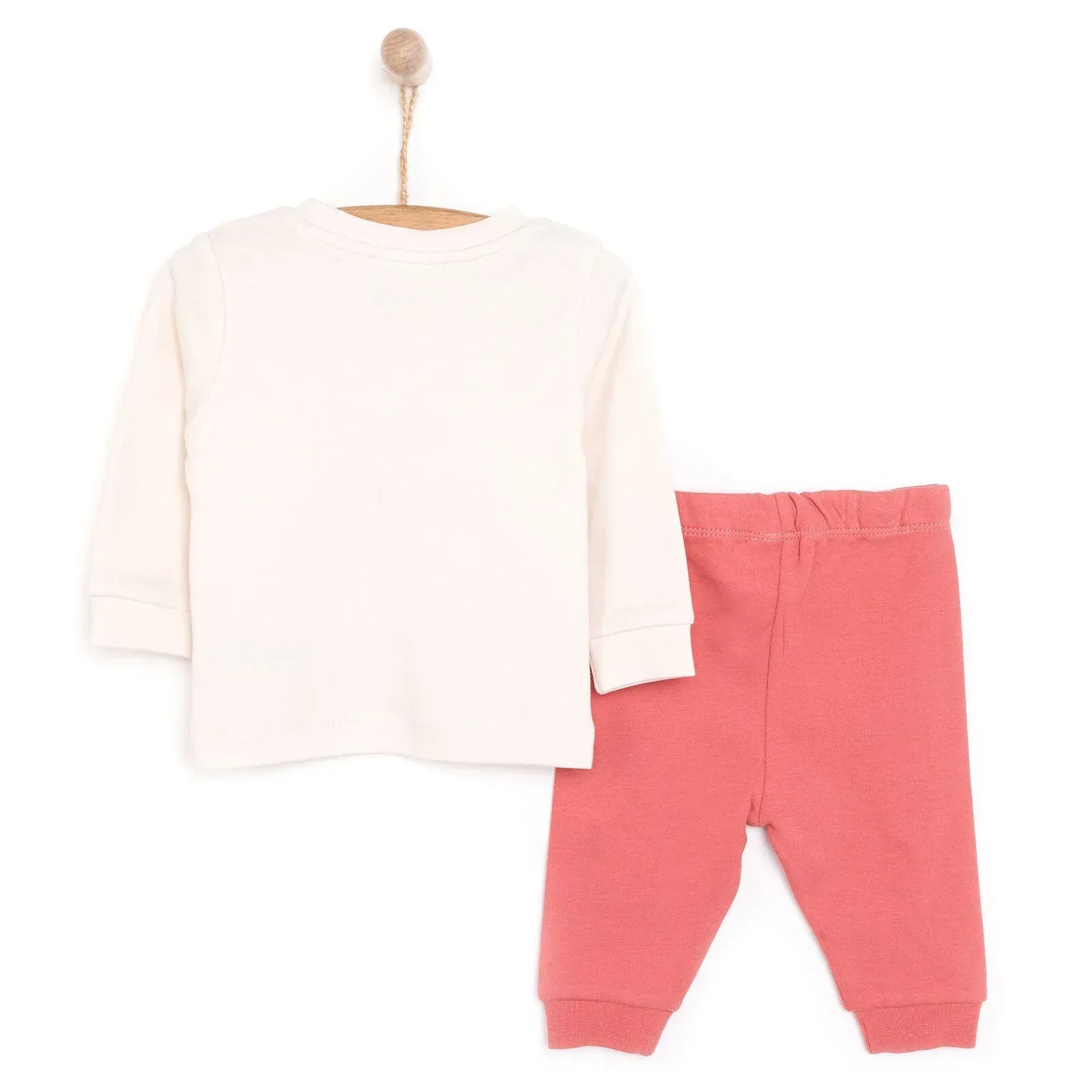 HelloBaby Baby Girl Long Sleeve Pyjamas Set - Ecru - Bobobiy