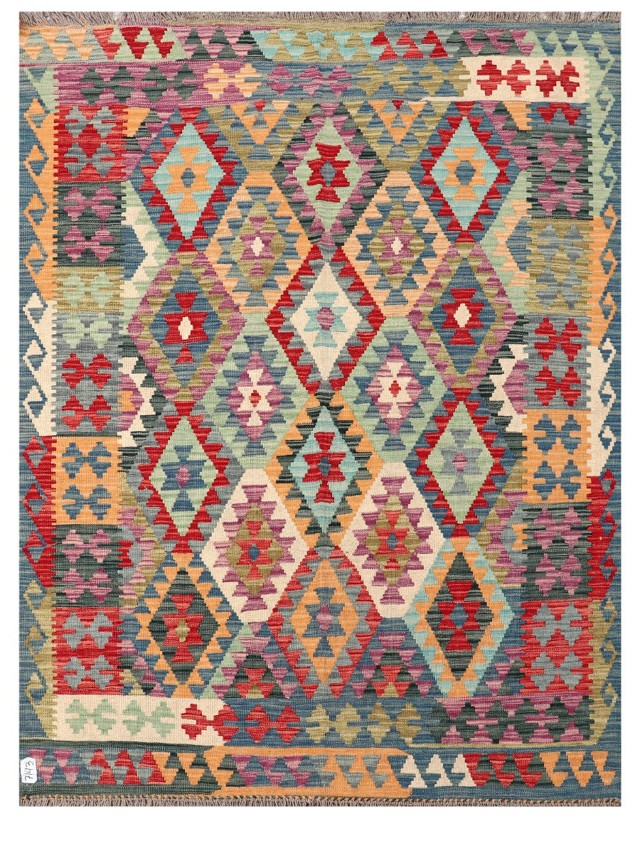 Maimana Afghanistan Kilim Rug - 204 x154 cm - Handmade