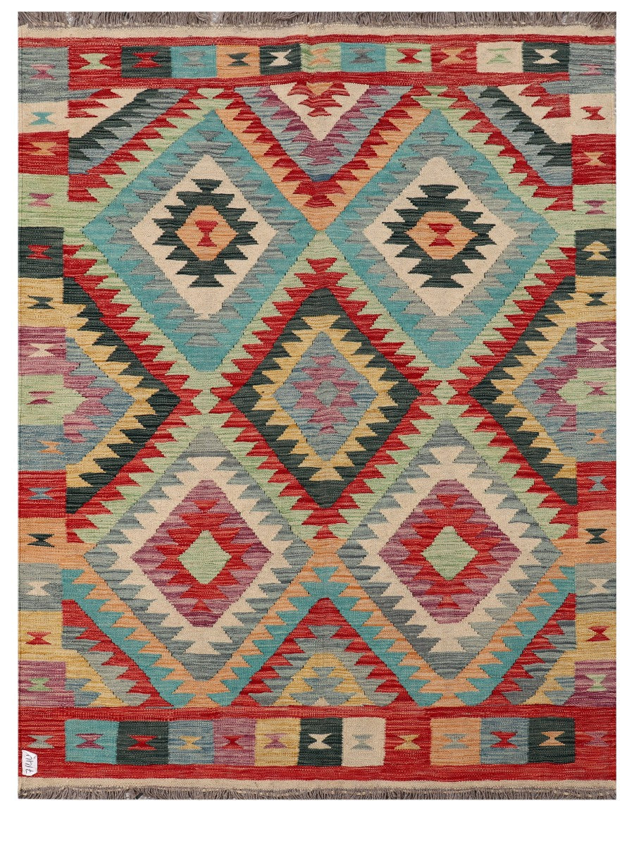 Maimana Afghanistan Kilim Rug - 201 x149 cm - Handmade