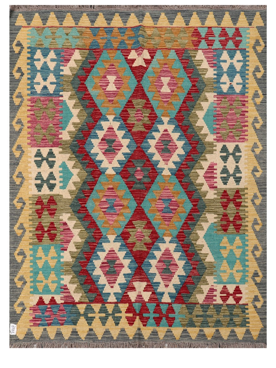 Maimana Afghanistan Kilim Rug - 194 x148 cm - Handmade