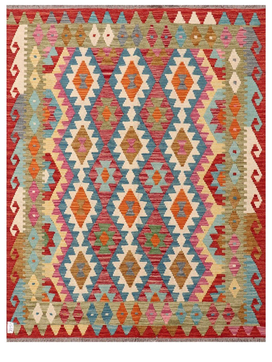 Maimana Afghanistan Kilim Rug - 193 x155 cm - Handmade