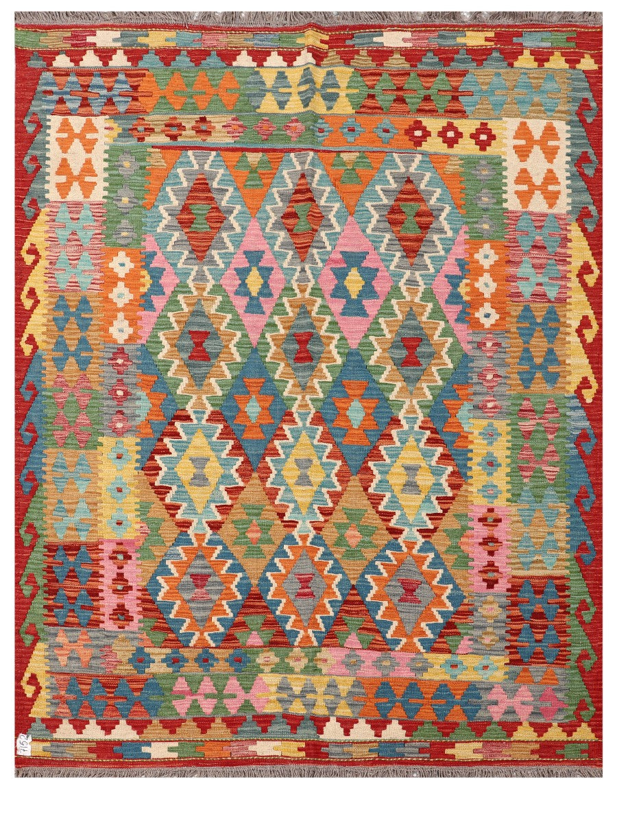 Maimana Afghanistan Kilim Rug - 207 x159 cm - Handmade
