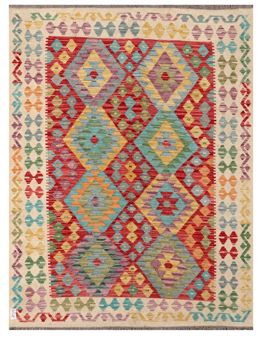 Maimana Afghanistan Kilim Rug - 202 x156 cm - Handmade