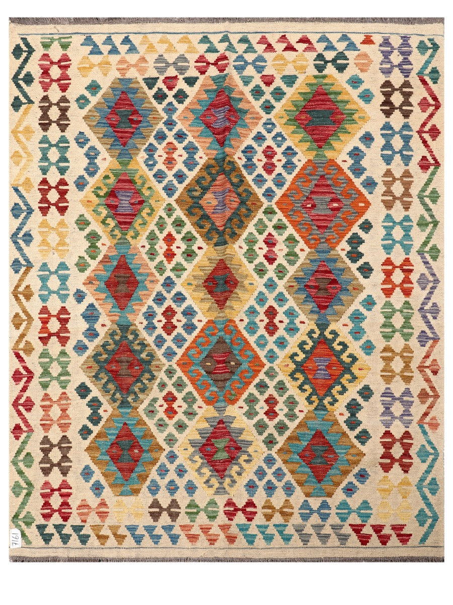Maimana Afghanistan Kilim Rug - 195 x156 cm - Handmade