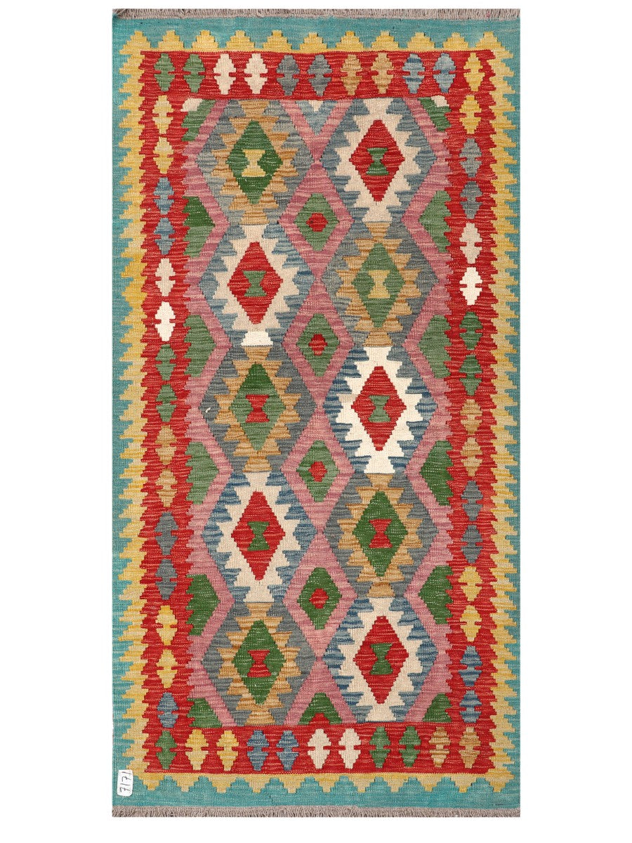 Maimana Afghanistan Kilim Rug - 198 x 100 cm - Handmade