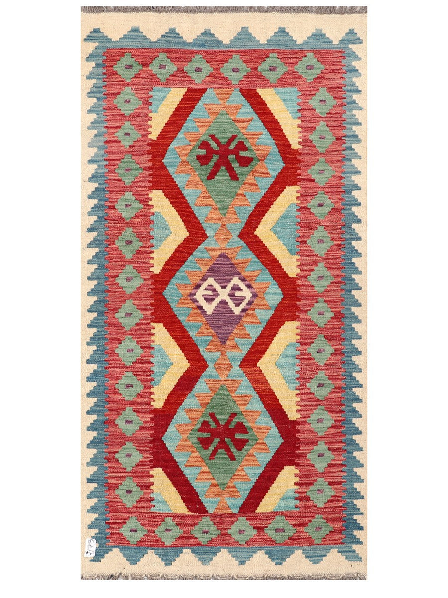 Maimana Afghanistan Kilim Rug - 198 x 99 cm - Handmade