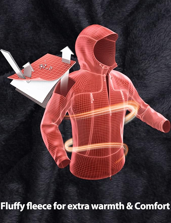 Womens Ski Jacket Waterproof Winter Fleece Lining Coat, Pink Size L GEMYSE