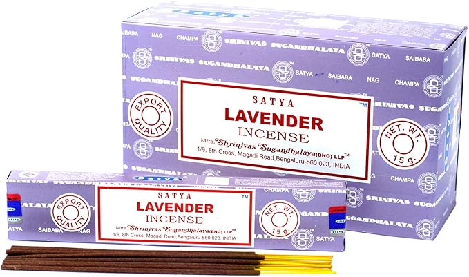 Set of 12 Packets of Lavender Incense Sticks by Satya