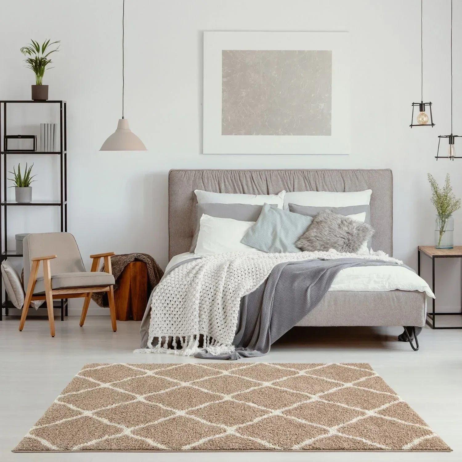720_Moroccan_Beige_Shaggy_Rug-14 - Bobobiy