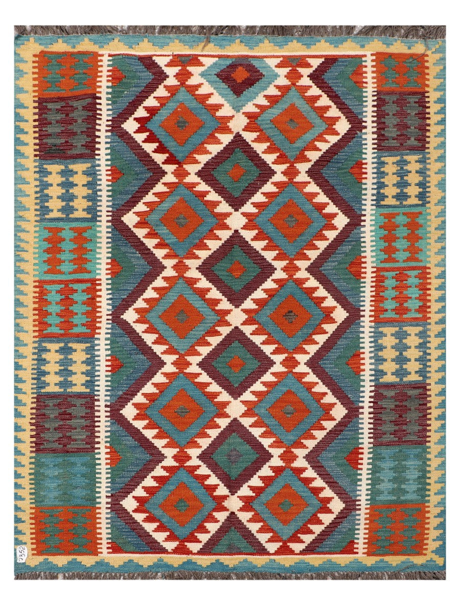 Maimana Afghanistan Kilim Rug - 203 x156 cm - Handmade