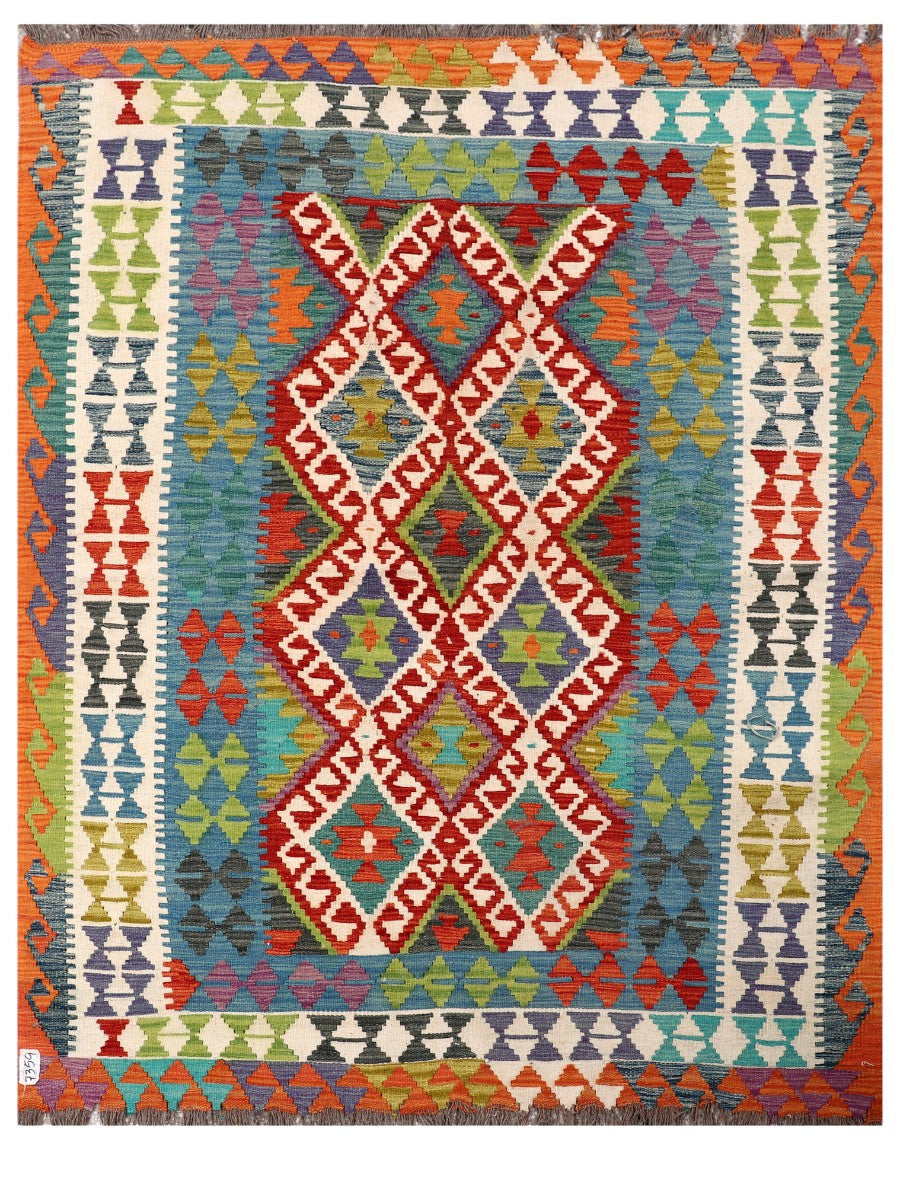Maimana Afghanistan Kilim Rug - 200 x157 cm - Handmade