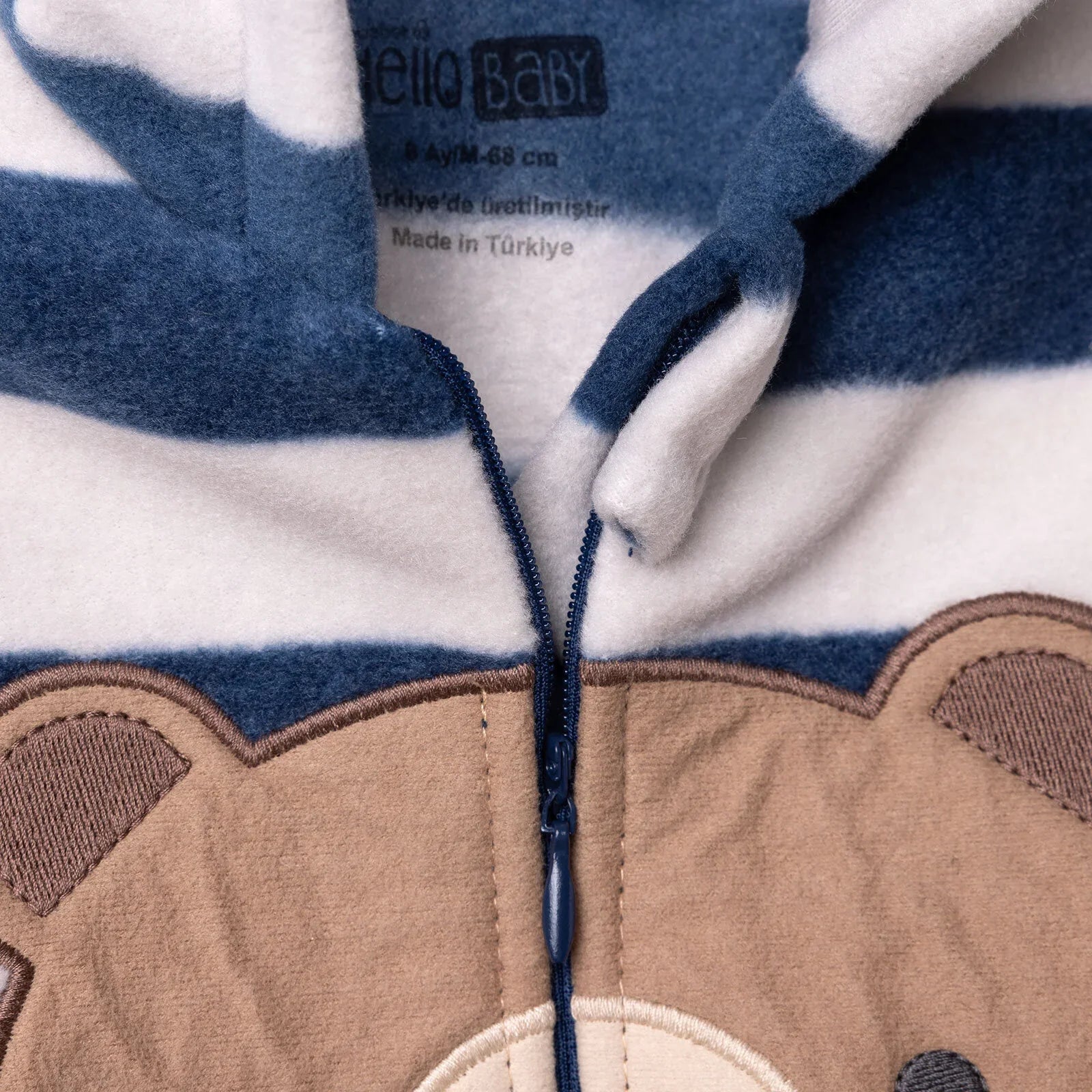 HelloBaby Newborn Polar Footed Jumpsuit - Navy Printed