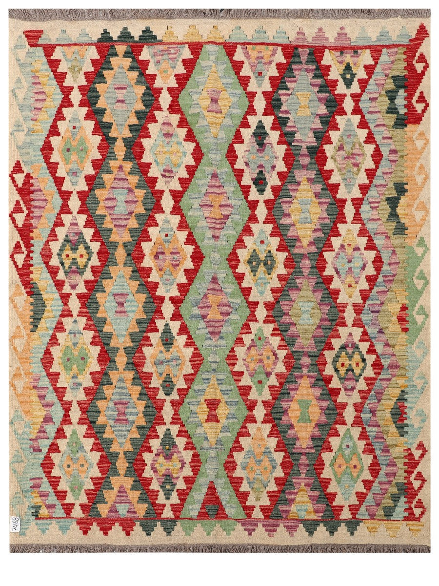 Maimana Afghanistan Kilim Rug - 196 x155 cm - Handmade