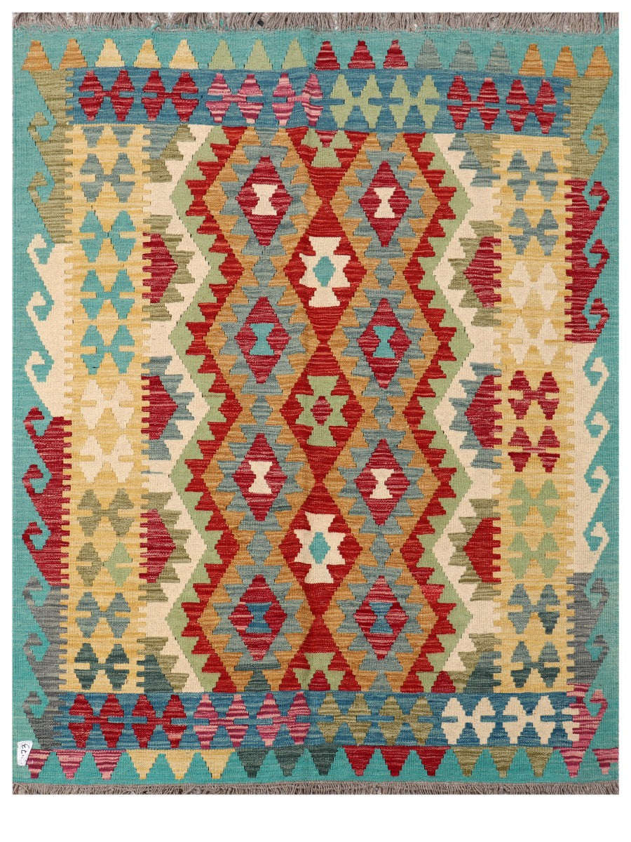 Maimana Afghanistan Kilim Rug - 192 x149 cm - Handmade