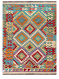 Maimana Afghanistan Kilim Rug - 199 x147 cm - Handmade