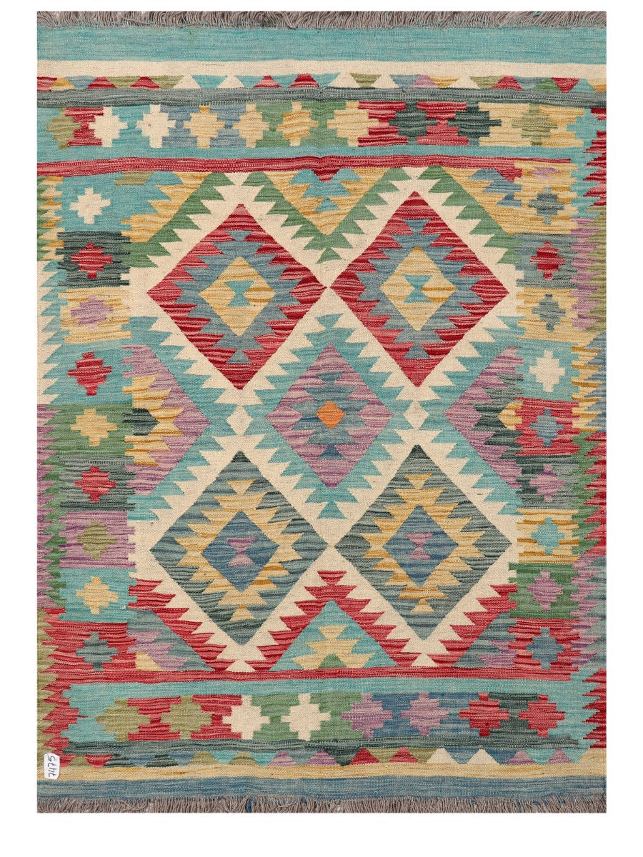 Maimana Afghanistan Kilim Rug - 200 x142 cm - Handmade