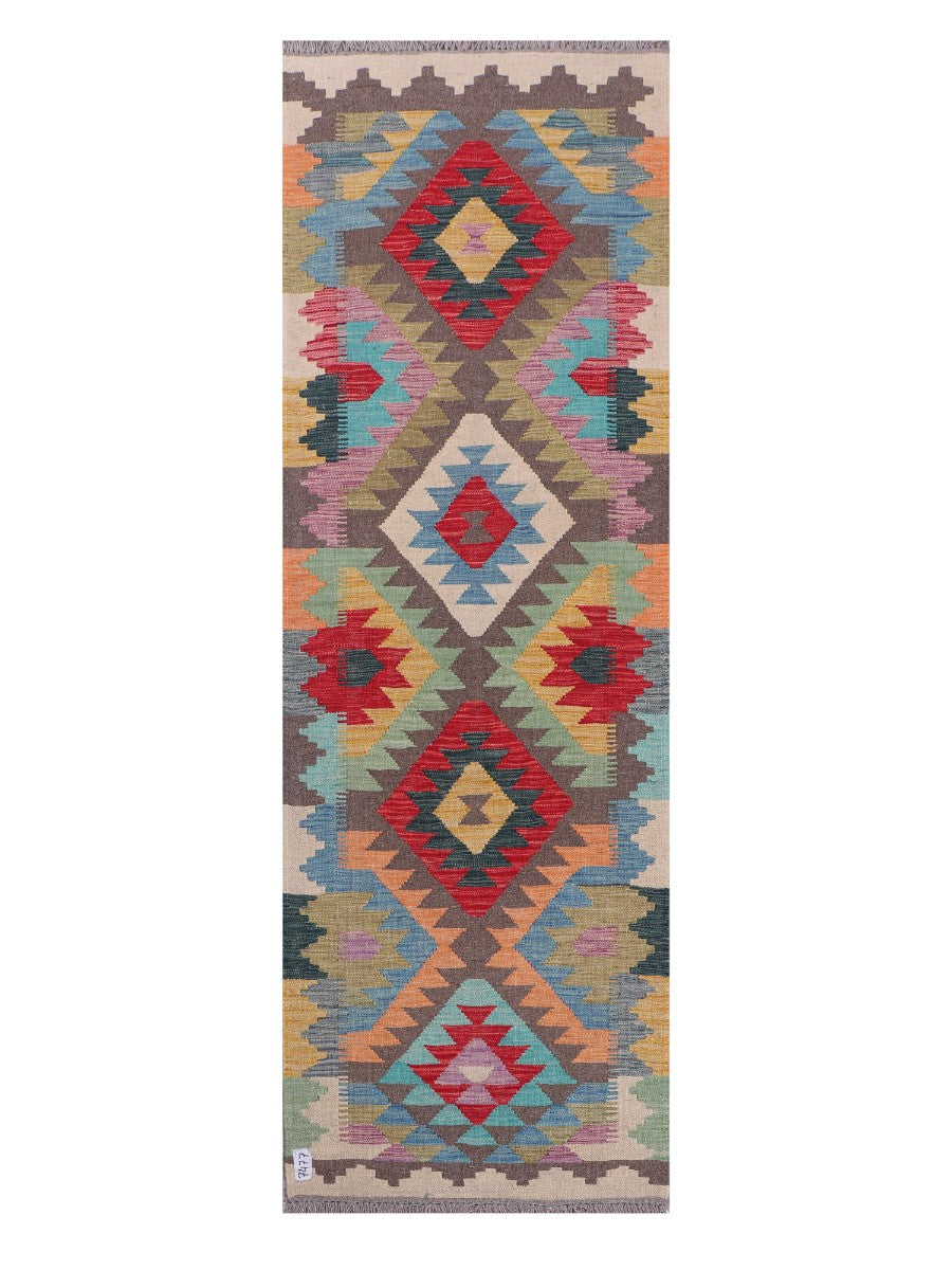 Maimana Afghanistan Kilim Runner - 245 x 81 cm - Handmade