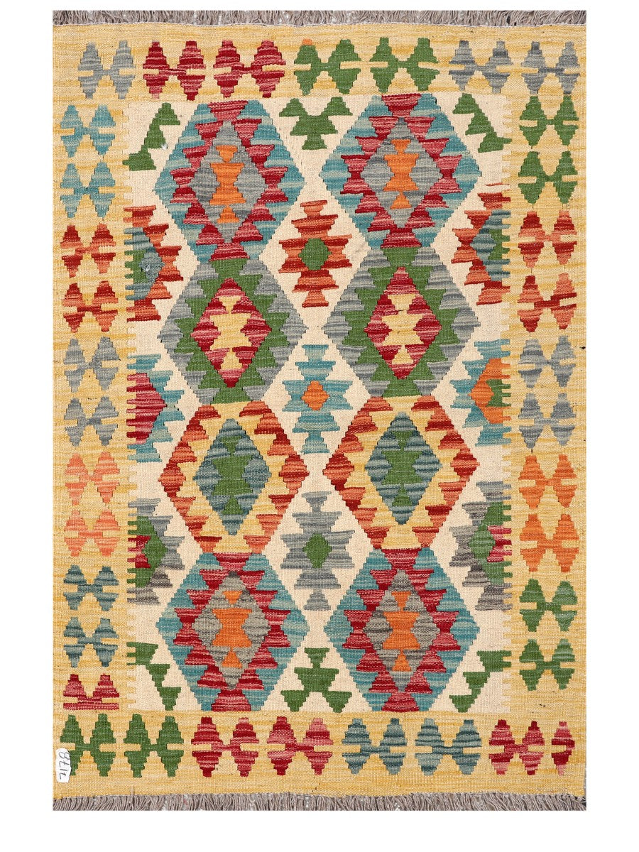 Maimana Afghanistan Kilim Rug - 147 x104 cm - Handmade