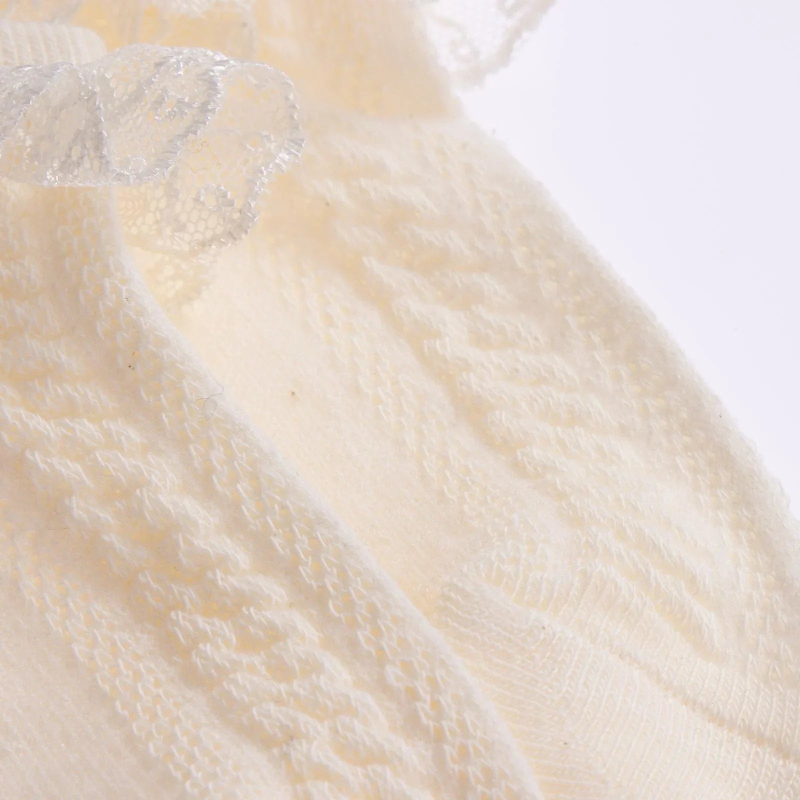 HelloBaby Girl Socks with Lace - Ecru