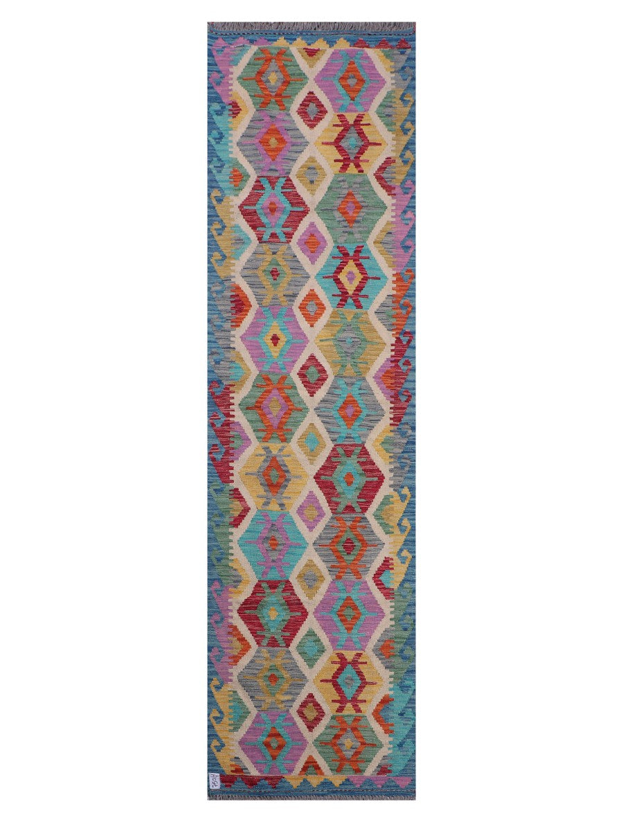 Maimana Afghanistan Kilim Runner - 298 x 79 cm - Handmade