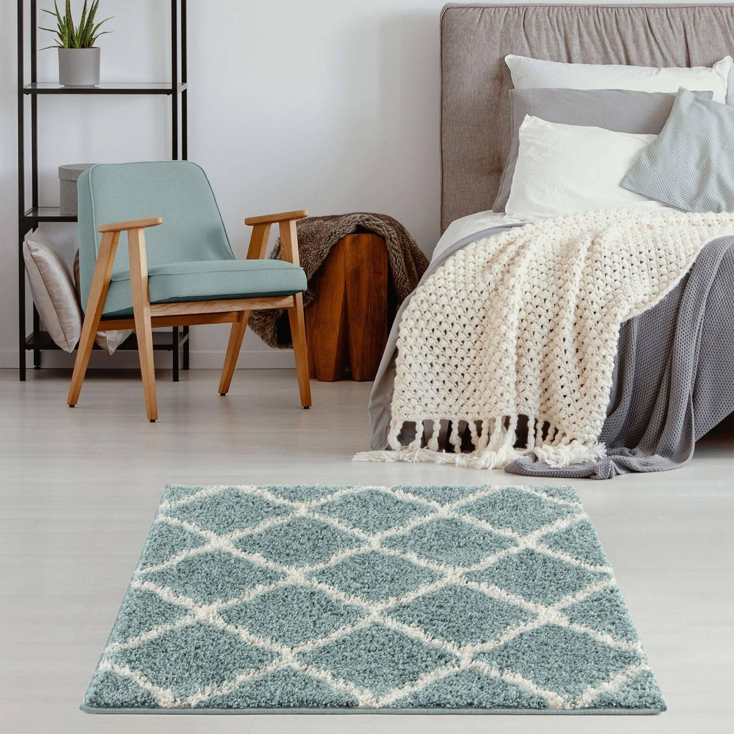 750_Moroccan_Duck_Egg_Blue_Shaggy_Rug-15 - Bobobiy