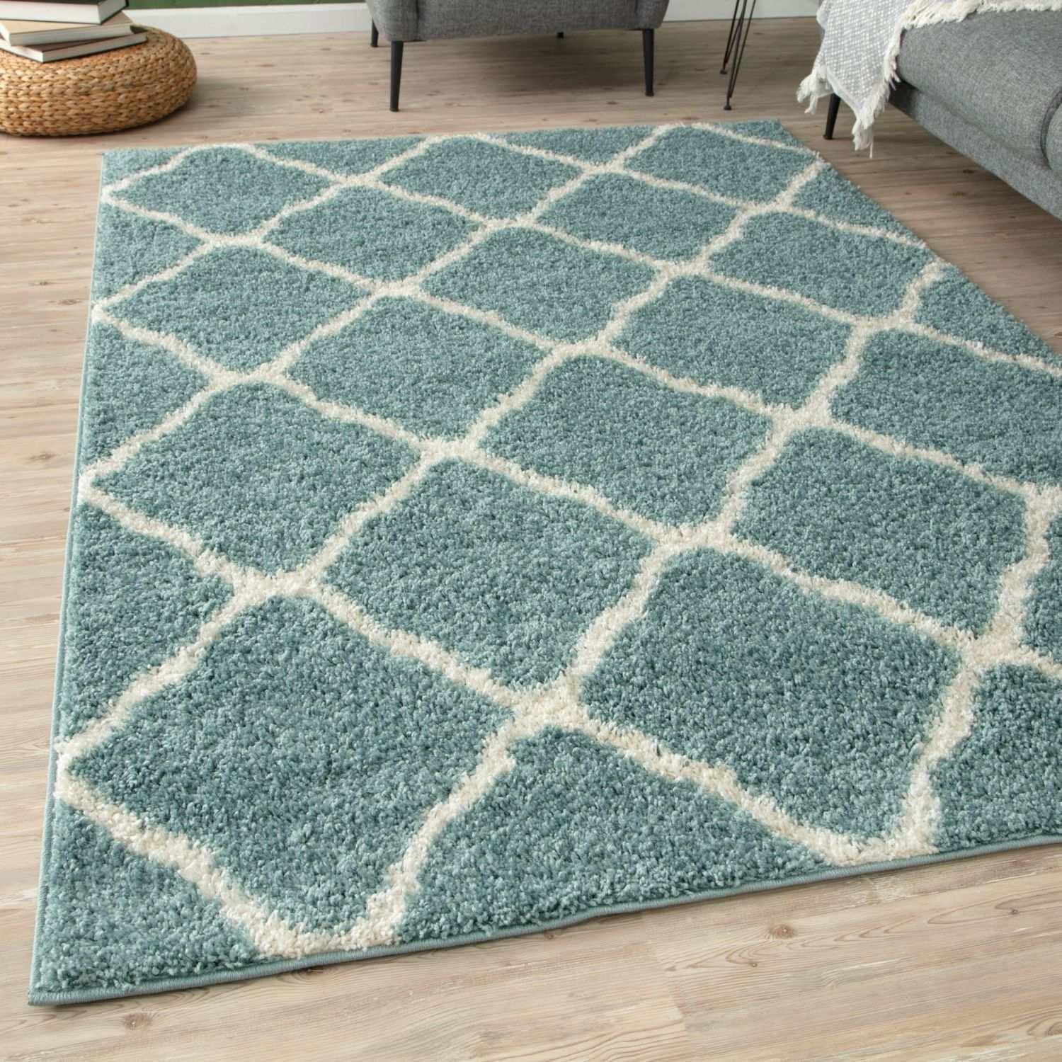 750_Moroccan_Duck_Egg_Blue_Shaggy_Rug-25 - Bobobiy
