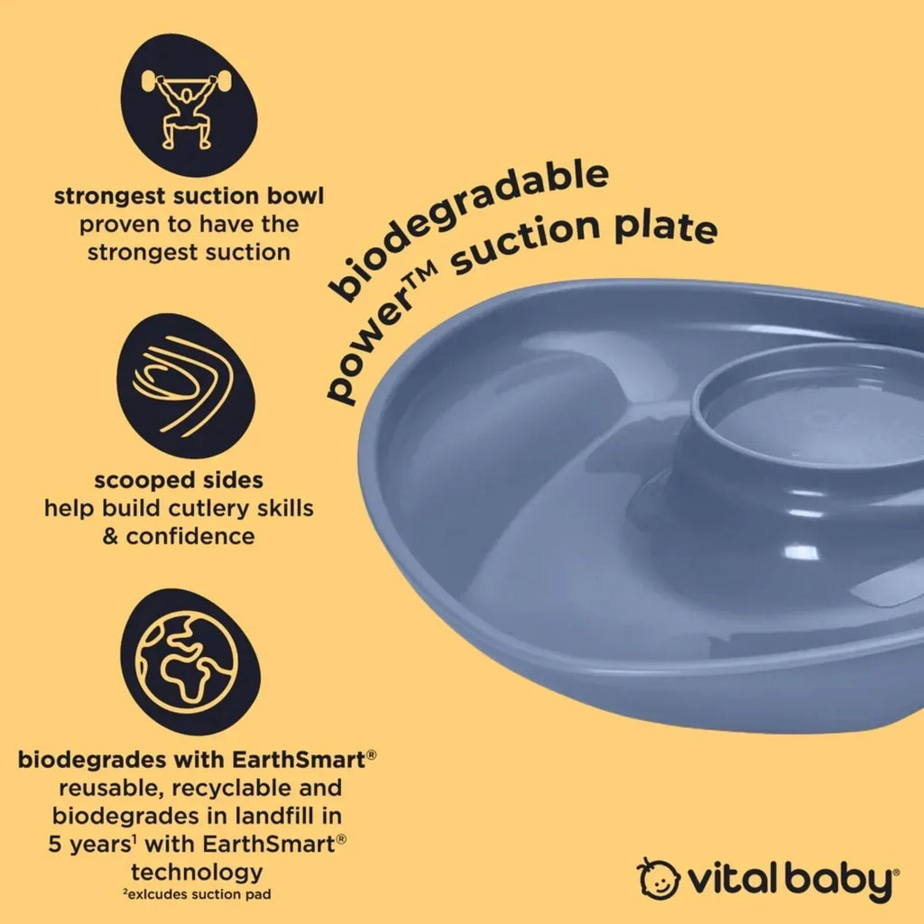 Vital Baby Nourish Power Suction Plate - Natural Grape - Bobobiy